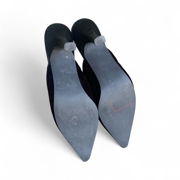 Luxe Black Sloan suede Velvet Mules - 6 - Picture 4 of 8